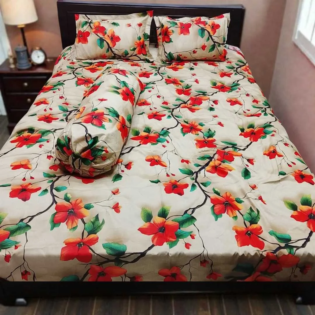 Digital Home Tex Luxury Panel Cotton Bed Sheet King Size - 100051