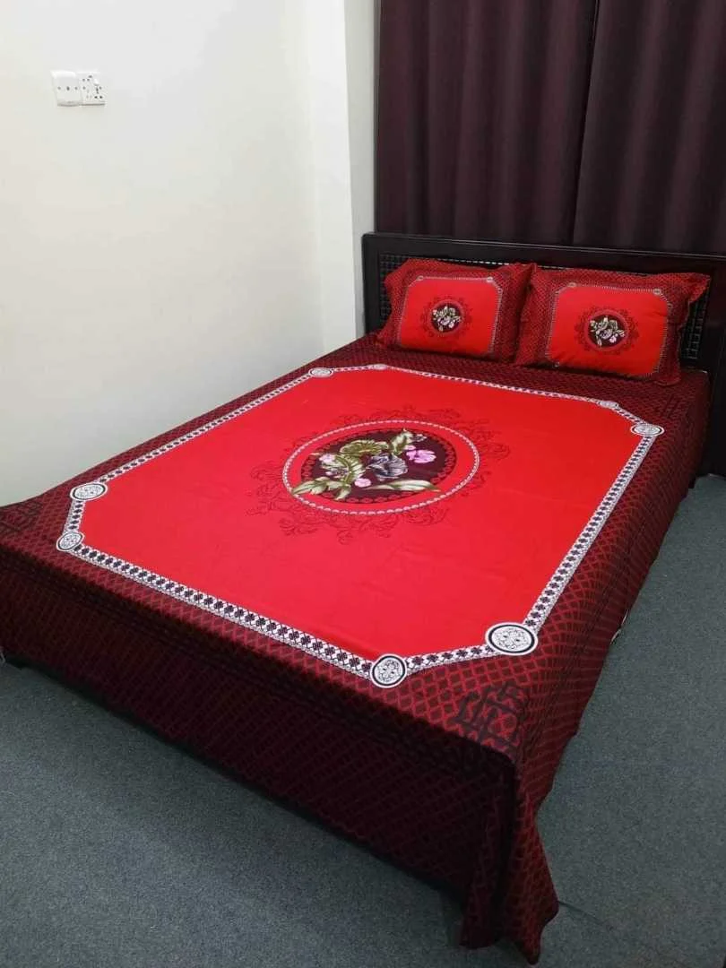Digital Home Tex Luxury Panel Cotton Bed Sheet King Size - 100058